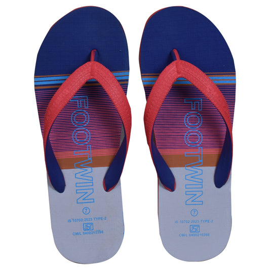 Footwin Stylish Men’s Flip Flops - RED&BLU
