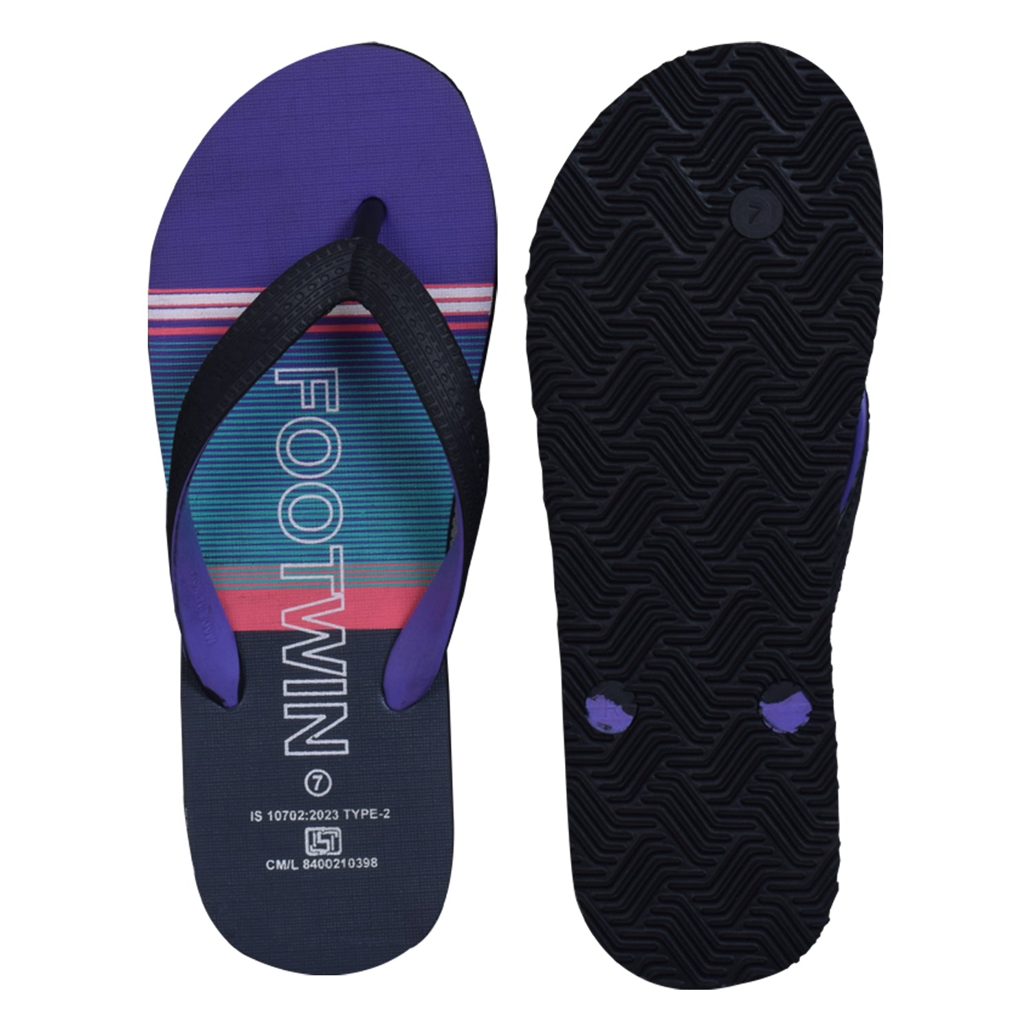 Footwin Stylish Men’s Flip Flops - BLK&BLU