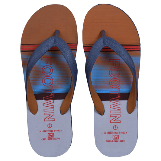Footwin Stylish Men’s Flip Flops - GRY&TAN