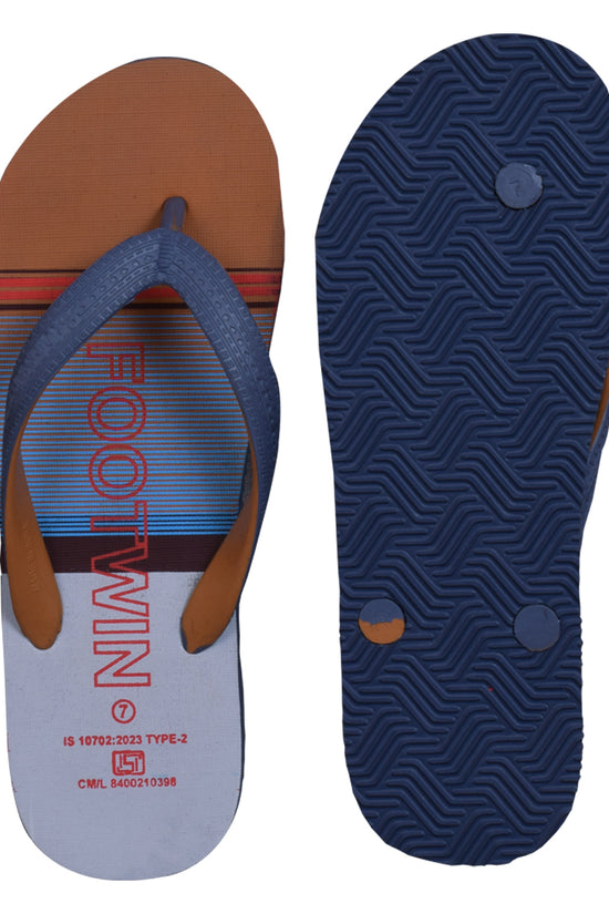 Footwin Stylish Men’s Flip Flops - GRY&TAN