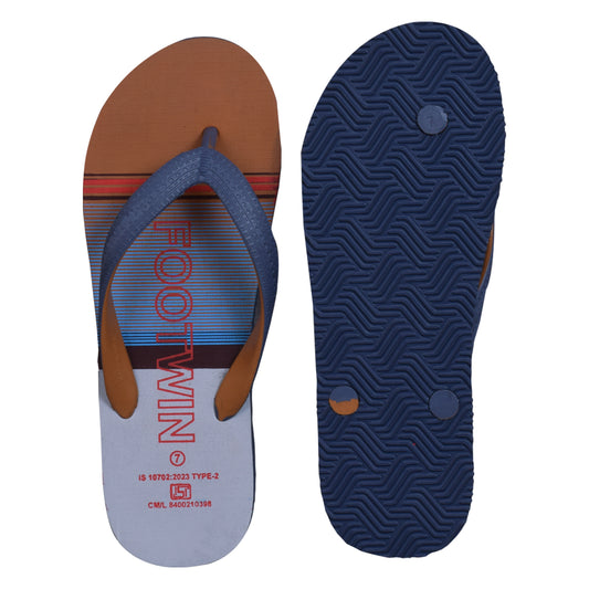 Footwin Stylish Men’s Flip Flops - GRY&TAN