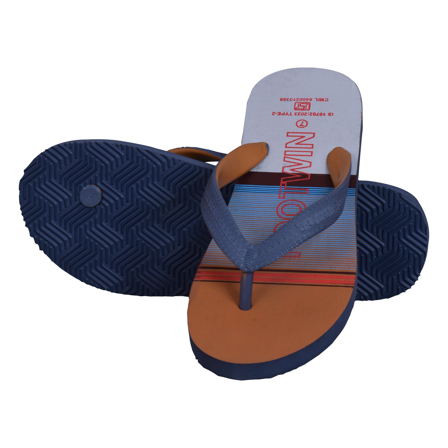 Footwin Stylish Men’s Flip Flops - GRY&TAN