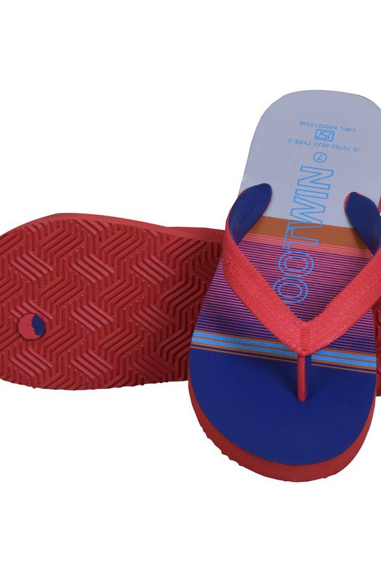 Footwin Stylish Men’s Flip Flops - RED&BLU