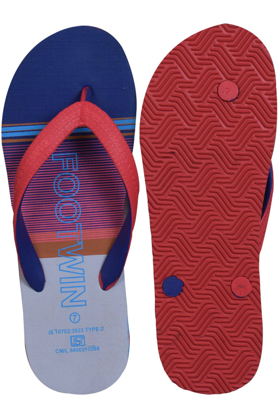 Footwin Stylish Men’s Flip Flops - RED&BLU