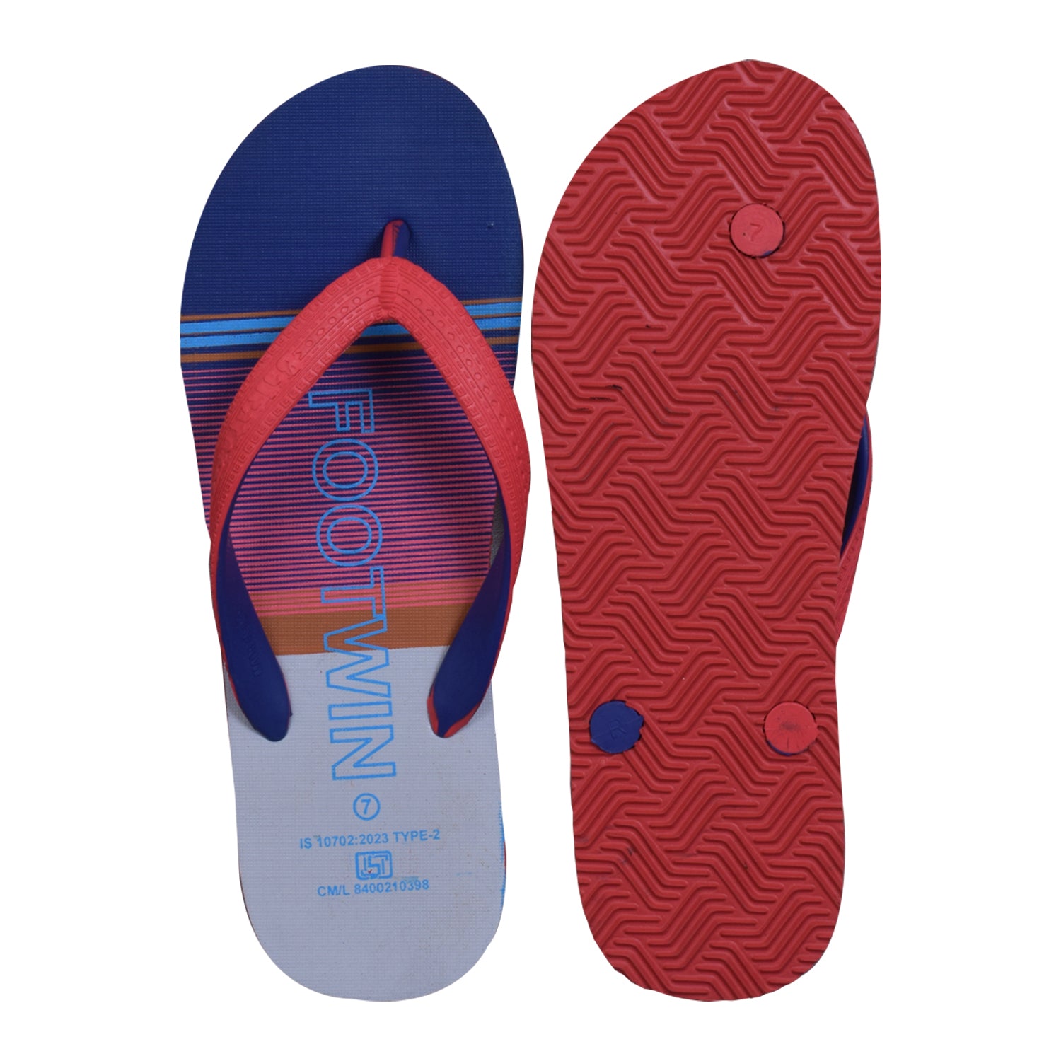 Footwin Stylish Men’s Flip Flops - RED&BLU