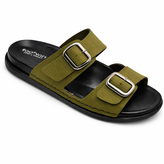 Footwin Men's Double Density PU Slipper - Olive