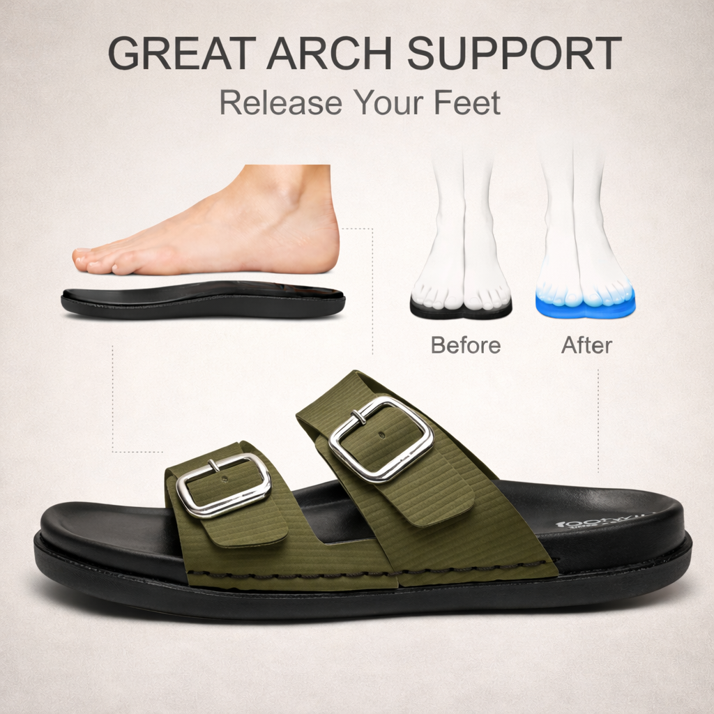 Footwin Men's Double Density PU Slipper - Olive