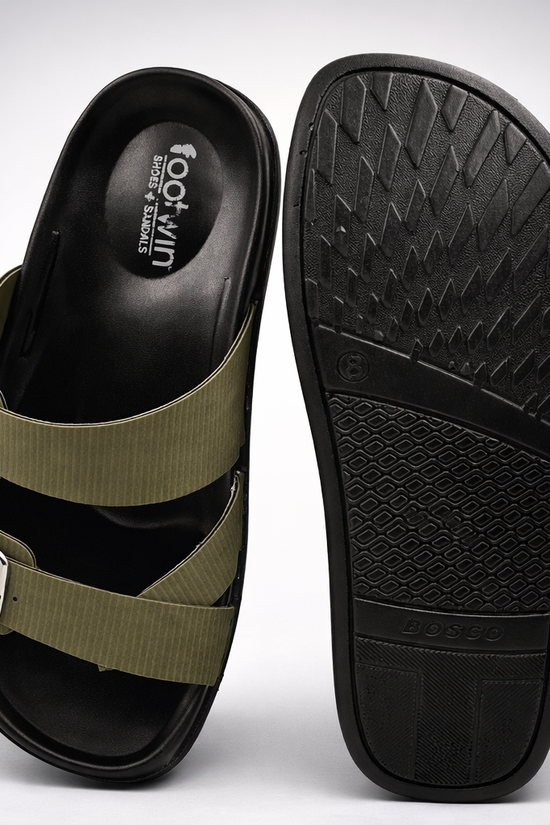 Footwin Men's Double Density PU Slipper - Olive