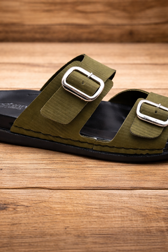 Footwin Men's Double Density PU Slipper - Olive