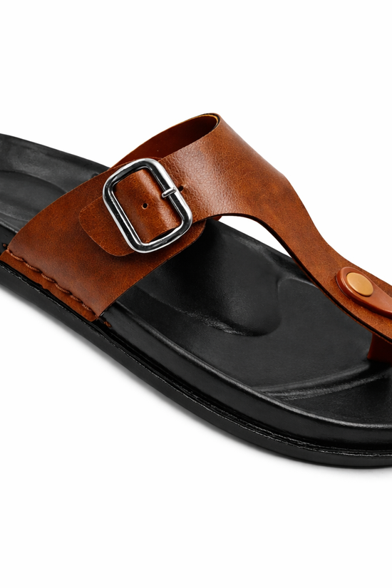 Footwin Men's Double Density PU Slipper - Tan