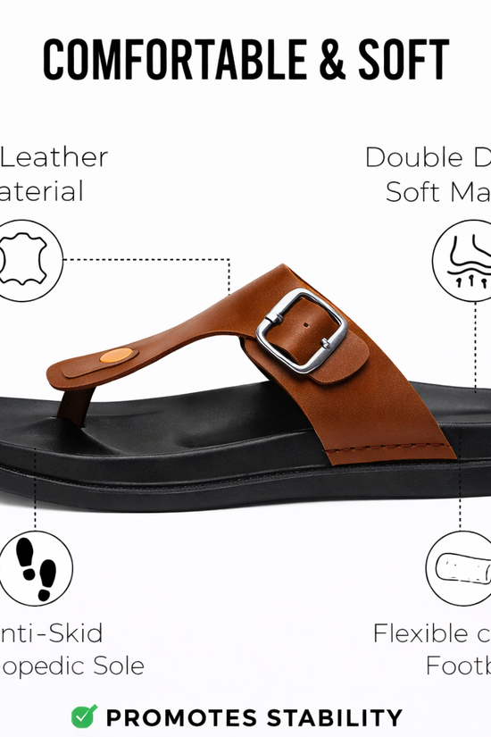 Footwin Men's Double Density PU Slipper - Tan