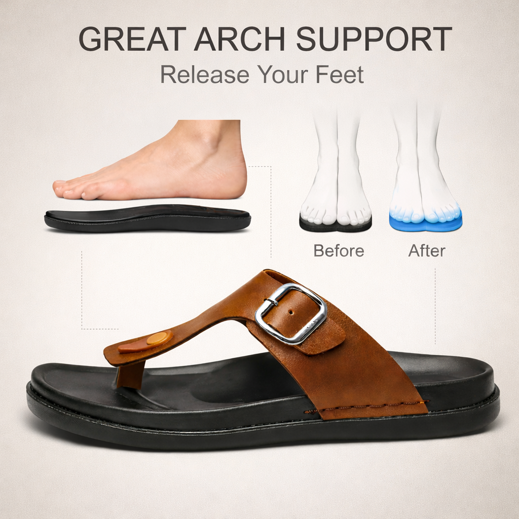 Footwin Men's Double Density PU Slipper - Tan