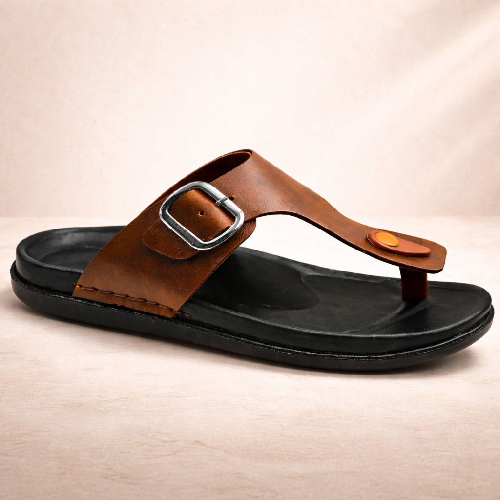 Footwin Men's Double Density PU Slipper - Tan